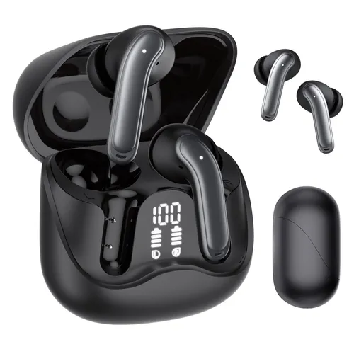 Kopfhörer In-Ear Kabellos Ohrhörer Bluetooth Headset Schwarz
