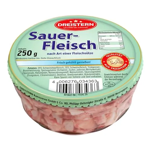 Dreistern Sauerfleisch im Glas 250g