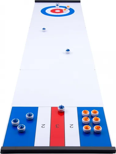 Engelhart 2 in 1 Curling und Shuffleboard Tischspiel - 180cm - Tisch Shuffleboards: Kompaktes 2 in 1 Spiel für die ganze Familie, einfach zu montieren und ideal für spannende Spieleabende.