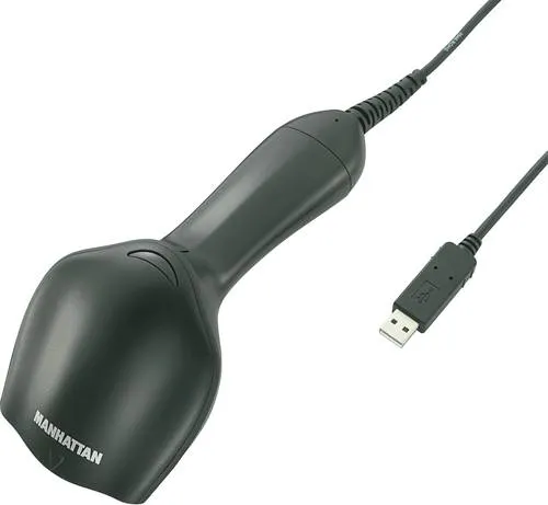 Manhattan Long Range CCD Barcode Scanner - Barcodescanner für schnelles Scannen mit 270 Scans/Sek. Ideal für den Einsatz im Einzelhandel oder Lager, einfach über USB anschließbar.