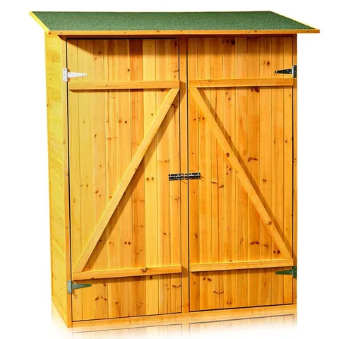 Mucola Gerätehaus - Witterungsbeständiger Gartenschrank aus Holz - Geräteschuppen mit integriertem Regal für optimale Organisation und viel Stauraum. Ideal für Gartenwerkzeuge, einfach zu montieren und wetterfest.