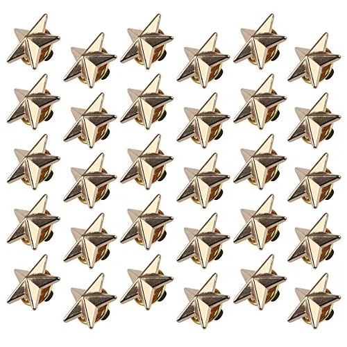 Chudian 30 Stück Stern-Abzeichen, Brosche aus Metall für die Dekoration von Kleidung, Sternnadel zum Gedenken an das Arbeitsfest, für Frauen und Männer, Metall