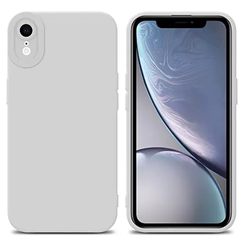 Cadorabo Hülle kompatibel mit Apple iPhone XR Schutzhülle TPU Silikon Case Liquid Design mit Kameraschutz Slim Kratzfest Weiche Gummi mit Rundumschutz Case Hülle für iPhone XR in Weiß