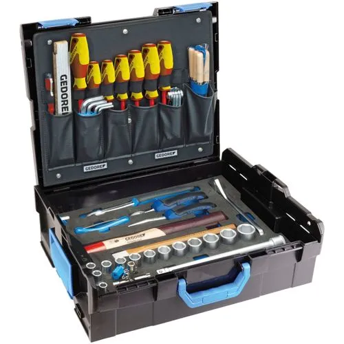 GEDORE Werkzeugkoffer 1100-01 - 58-teiliges Handwerker-Set in L-Boxx 136, spritzwassergeschützt und ideal für sicheren Transport und Ordnung