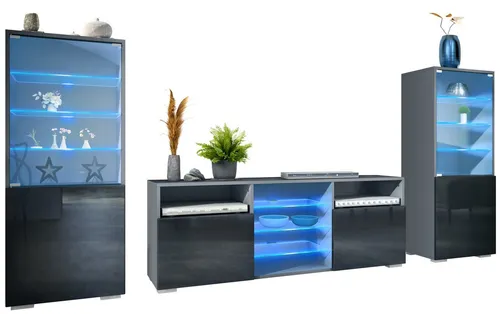 Vladon Wohnwand Granada mit LED-Beleuchtung von Vladon