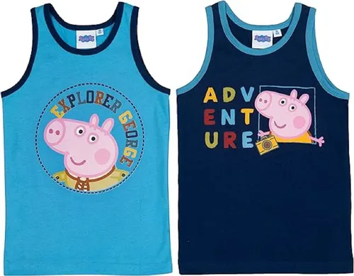 United Labels® Unterhemd Peppa Wutz Unterhemd Tank Top Unterwäsche Blau (2er Pack) (2-St)