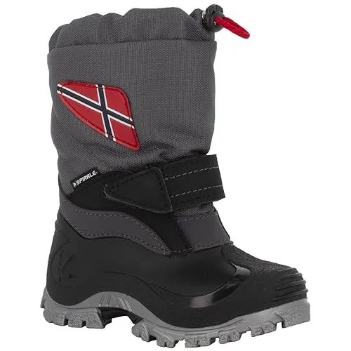 Spirale Winterstiefel Morten Kinderstiefel gefüttert grau 33 - Wanderschuhe für Kinder, wasserabweisend mit isolierendem Fleece-Futter, ideal für kalte Wintertage und Outdoor-Abenteuer.