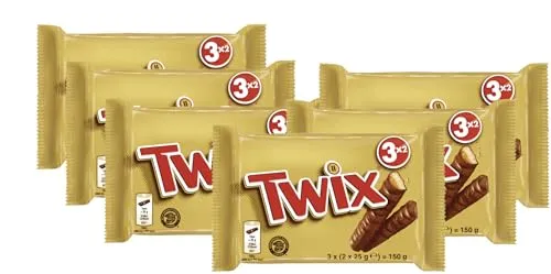 TWIX Multipack 6x 3x50g - Knuspriger Keksriegel mit Karamell und Schokolade I Snack I Süßes I Süßigkeiten I Schokoriegel