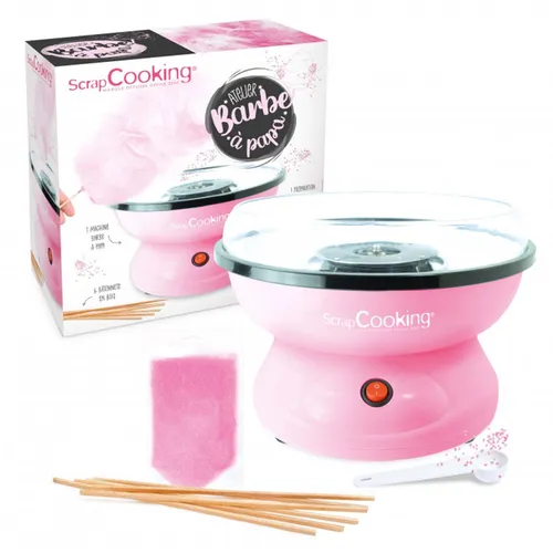 ScrapCooking Zuckerwattemaschine Cotton Candy Factory Ø 28 cm - Zuckerwattemaschinen für Zuhause, ideal für Geburtstagsfeiern. Mit 500 Watt, komplettem Set und einfachem Handling zaubern Sie im Handumdrehen köstliche Zuckerwatte!