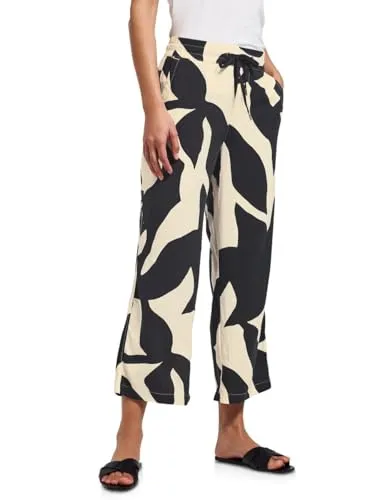 Street One Damen A379189 Hose, Whale Tail Grey, 42 - Damen-Hosen mit Loose Fit, High Waist und Wide Legs. Ideal für lässige Looks, ausgestattet mit seitlichen Taschen und elastischem Bund für optimalen Tragekomfort.