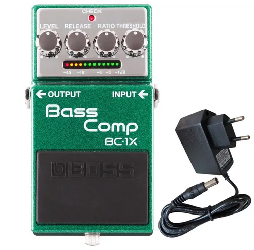 Boss BC-1X Bass Kompressor mit Netzteil - E-Gitarre und Bass Kompressor mit intelligenter Multiband-Kompression in Studioqualität, ideal für einen kraftvollen und transparenten Klang. Inklusive keepdrum 9V Netzteil für optimale Nutzung.