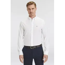 GANT Herren Slim Poplin Shirt - Klassisches Weißes Hemd in XXL EU - Herrenhemden mit schmaler Passform, Messerfalte und lockerem Loop am Rücken für optimalen Tragekomfort und stilvolle GANT-Stickerei auf der Brust.