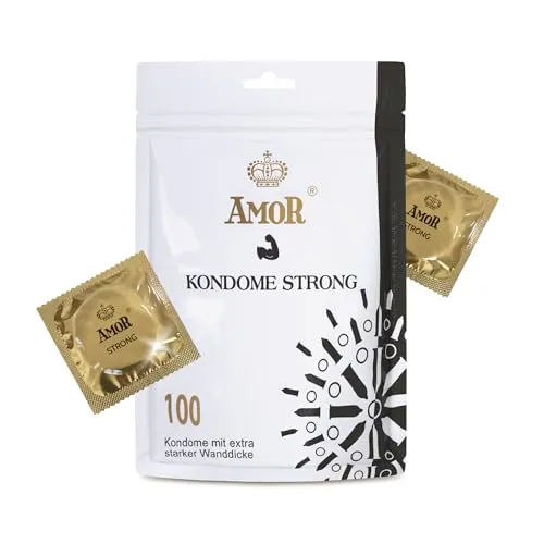 AMOR Premium Strong, Extra starke Wanddicke 0,08 mm, Ø 53 mm, 100 Stück