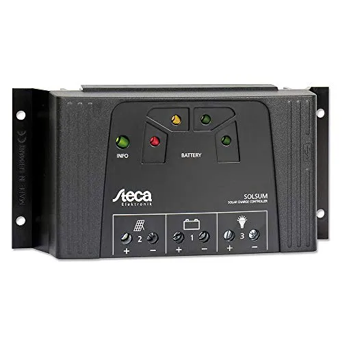 Steca Solsum 4040 Solarladeregler 12V 24V 40A - PWM-Solarladeregler mit automatischer Spannungsanpassung, Überladeschutz und integrierter USB-Ladebuchse für Smartphones und Tablets.