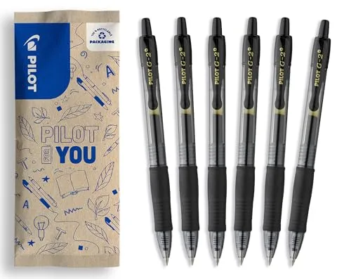 PILOT G2-7, Gelschreiber, (Schwarz), 1 Stück (6er Pack) von PILOT