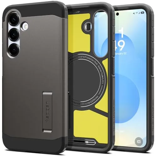 Spigen Tough Armor (AI) MagFit Hülle für Samsung Galaxy S25 in grau von Spigen