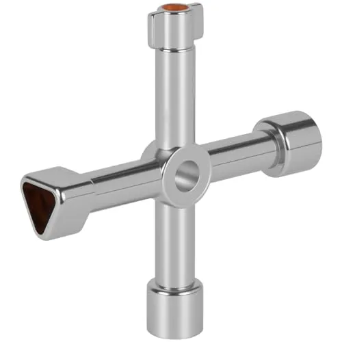 Beenle-Icey Multifunktions-Werkzeugschlüssel Cross Dreieck Schlüssel für Wassergas Elektro Box Schrank Apotheke Öffnungsschlüssel (Silber)