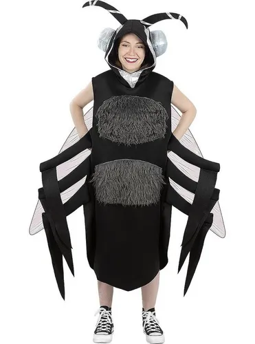 Funidelia Stubenfliegen Kostüm für Erwachsene - Ärmellose Tunika mit Kapuze und Flügeln, ideal für Karneval und Mottopartys. Bequemes Material und auffälliges Design sorgen für einen unvergesslichen Auftritt.