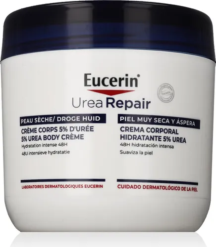Eucerin Urea Repair Plus Balsam 450Ml - Fußpflegecreme mit 5% Urea und Ceramiden, spendet intensive Feuchtigkeit und repariert die Hautbarriere. Schnell einziehend und ohne Duftstoffe, ideal für trockene Füße.