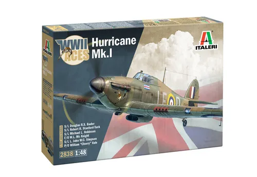 Italeri 2838 1:48 Hurricane Mk 1 Aces - Flugzeugbausatz, detailgetreue Nachbildung des legendären Kampfflugzeugs für Modellbau-Enthusiasten.