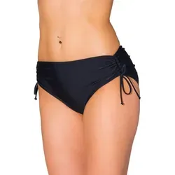 Aquarti Bikini-Hose Aquarti Damen Bikinihose mit Raffung und Schnüren schwarz 48