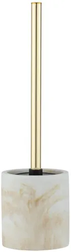 WENKO WC-Garnitur Odos - Hochwertiger Bürstenhalter in Marmor Optik - WC-Bürsten & Halter, elegantes Design in Weiß und Gold mit langlebigem Polyresin und praktischer Toilettenbürste für eine gründliche Reinigung.