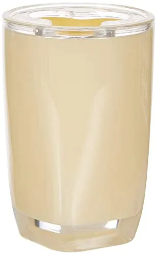 axentia Zahnbürstenhalter Graz pastellgelb, Zahnputzbecher aus Kunststoff mit abnehmbarem Deckel, hochwertig verarbeiteter Zahnbürstenständer mit schlichtem Design in schöner Pastellfarbe