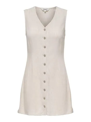 Onlsiesta Linen Blend Sl Short Dress PNT - Freizeitkleider für Damen, leichtes Leinen-Material für hohen Tragekomfort, ideal für warme Tage und Freizeitaktivitäten.
