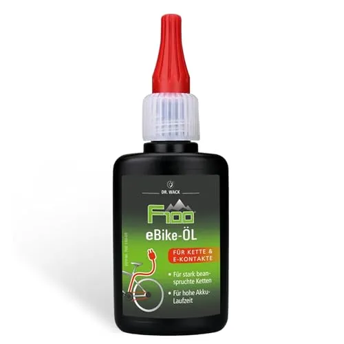DR. WACK F100 Kettenöl für E-Bike 50 ml - Kettenschmiermittel für weniger Verschleiß & Reibung - Kettenpflegeöl für Elektrofahrrad - Schmiermittel für Ebike Ketten - Hochwertige Fahrradpflege