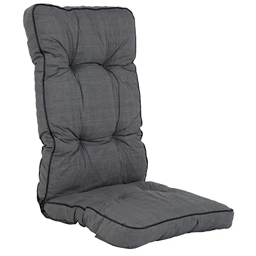 PATIO Hochlehner Auflage Royal/Lena 124 x 48 cm - Polster für Stühle & Sessel, bequeme Sitzauflage mit Taschen zur Befestigung für Hochlehner bis 45 cm breit, in vielen Farben erhältlich und aus weicher Mikrofaser gefertigt.