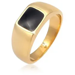 Elli Siegelring Siegelring Emaille Rechteck Klassik 925 Silber grün 58 mm