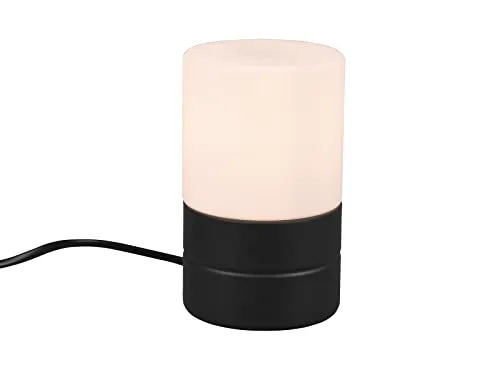 Kleine LED Tischlampe Silber mit Glasschirm Weiß