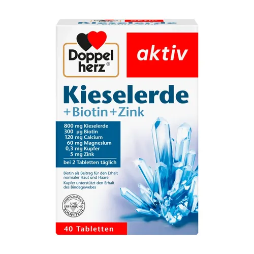 Doppelherz Kieselerde + Biotin + Zink Tabletten schöne Haare, Nägel und Haut 40 TABL