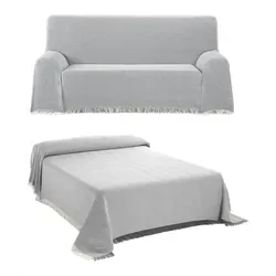 Beautex Tagesdecke Tagesdecke, Wohnzimmer Decke aus Baumwolle, Sofadecke, Bettüberwurf grau 230 cm x 260 cm