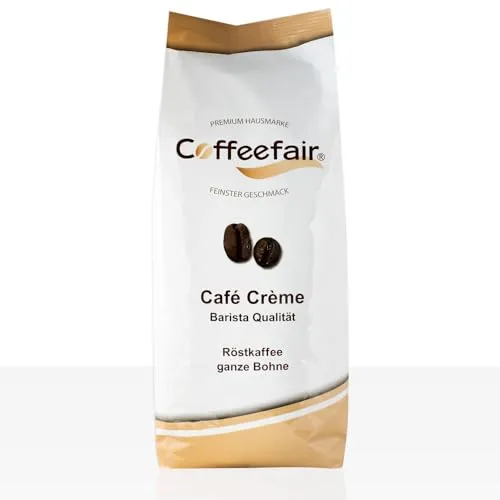 Coffeefair Cafe Creme Kaffeebohnen in Barista Qualität - 1kg für Kaffeevollautomaten, Mischbohne für Kaffee oder Espresso verwendbar, schonende Trommelröstung