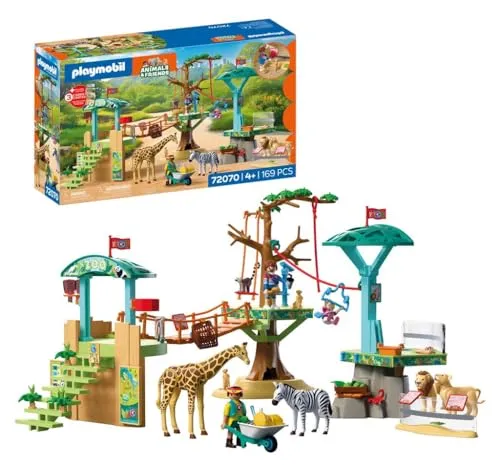 Playmobil® 72070 - Zoo: Wildnis-Kletterpark - Entdecke den abenteuerlichen Wildnis-Kletterpark mit vielen aufregenden Spielmöglichkeiten. Ideal für kreative Rollenspiele und stundenlangen Spaß im Zoo von Playmo-City.