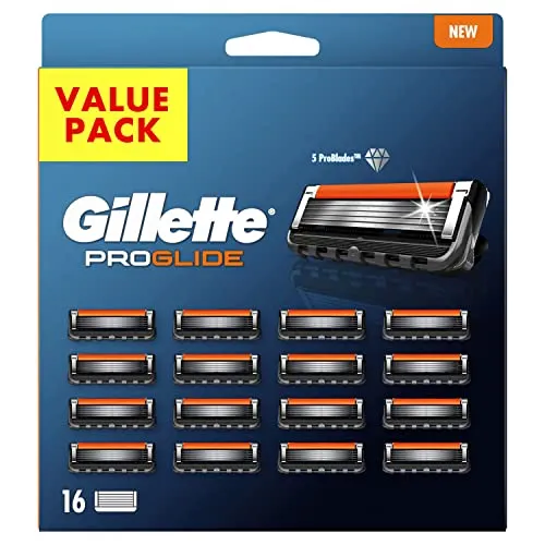 Gillette ProGlide Rasierklingen 16er Pack - Rasierklingen für Herren mit 5-fach Klingen für eine sanfte und gründliche Rasur. Ideal für Gillette Rasierer, optimal für Gesicht und Hals.