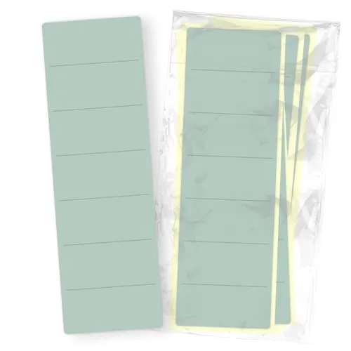 itenga 10x Ordneretiketten BREIT Ordnerrückenschild für BREITE Ordner vollflächig farbig I Ordnerschild selbstklebend aus Haftpapier 6x19cm (Eukalyptus grün)