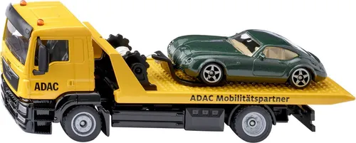 Siku Spielzeug-Abschlepper Siku Super, MAN Abschleppfahrzeug (2722) mit PKW - Robuster Spielzeug-Abschlepper aus Metall, kippfähiges Plateau für einfaches Transportieren von Pannenfahrzeugen, ideal für kleine Spielzeugstädte und Abenteuer.