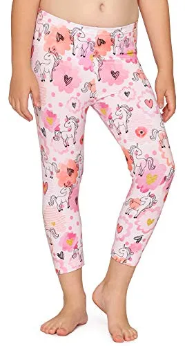 Merry Style Mädchen 3/4 Leggings MS10-405(Weiß/Einhorn,158)
