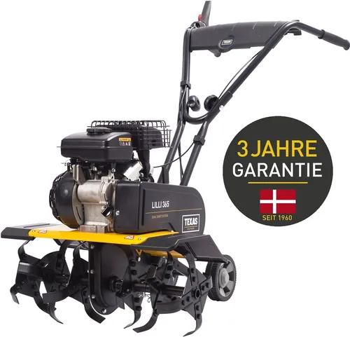 TEXAS 90061154 Lilli 365 TG Motorhacke - Benzin Motorhacke mit 1,9 PS, ideal für Gemüse- und Blumenbeete. Mit variabler Fräsbreite von 40-60 cm und Rückwärtsgang für müheloses Arbeiten.