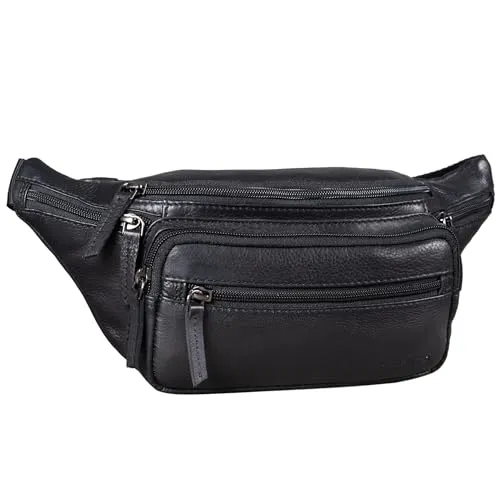 STILORD 'Zion' Vintage Gürteltasche aus Echtleder in schwarz von STILORD