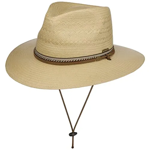 Stetson Ralcott Traveller Toyo Strohhut Naturfarbener Hut Ledergarniturband Klassischer Look Unisex Frühjahr Sommer Natur L (58-59 cm)