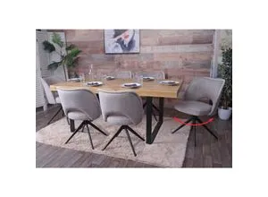 6er-Set Esszimmerstuhl MCW-N72 in silber von MCW