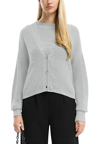 QS Damen Strickjacke 2170513, V-Ausschnitt und Knopfleiste, XXL - Strickjacke für Damen mit V-Ausschnitt und langen Ärmeln, ideal für einen lässigen Look und bequemes Tragen.