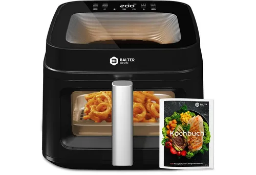 Balter Heißluftfritteuse, 1700 W, Airfryer, 6,5 L, transparentem Deckel und Sichtfenster
