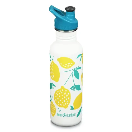 Klean Kanteen Unisex – Erwachsene Flasche Lemons, One Size - Wasserflasche aus rostfreiem Stahl, absolut auslaufsicher und ideal für Sport, Camping und Wandern – passt in die meisten Getränkehalter.