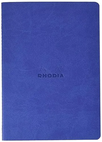 Rhodia 116458C Rhodiarama Notizbuch (ideal für Ihre Notizen, DIN A5, 14,8 x 21 cm, 32 Blatt, dot, Premium Velinpapier 85g, elfenbein) 1 Stück, saphirblau