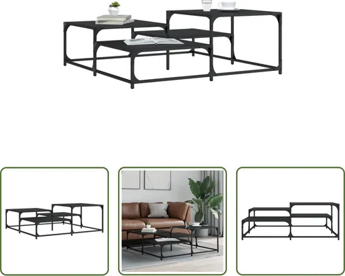 The Living Store Couchtisch Schwarz 107x107x40 cm