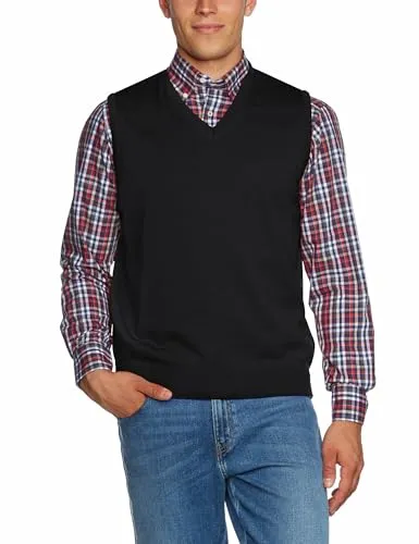 MAERZ Muenchen Pullunder - Hochwertiger Pullunder aus 100% Wolle in elegantem Schwarz, Größe 58 - ideal für stilvolle Layering-Looks.
